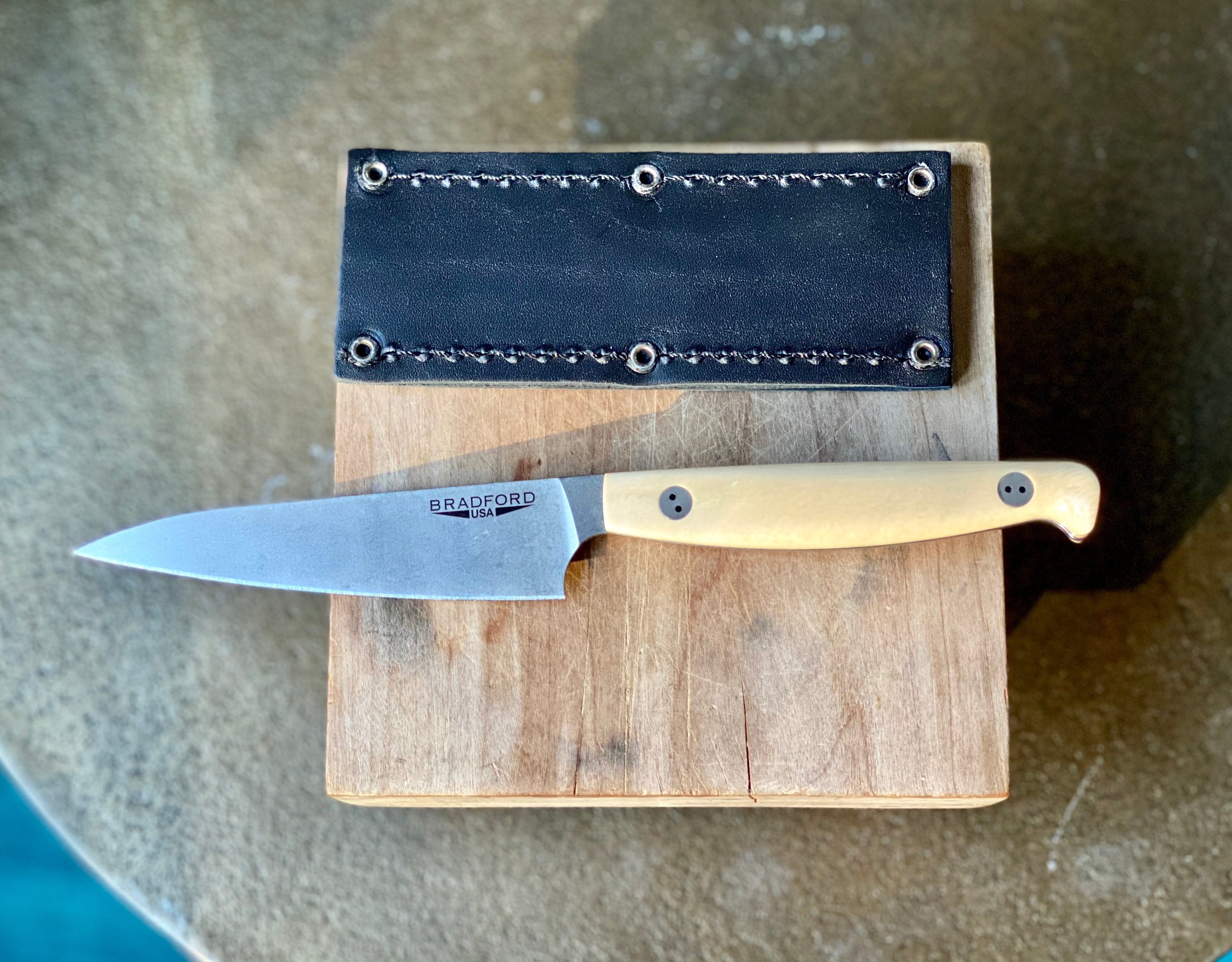 and Fossil-Handled Knives for “Old Rock Day” Stone handle knife photo