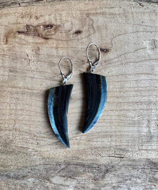 Mammoth Tusk + Sterling Silver Lever Back Earrings