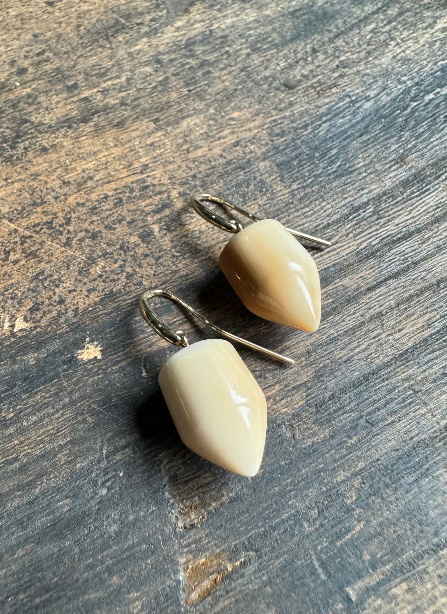 Fossil Walrus Ivory Bullet Earrings