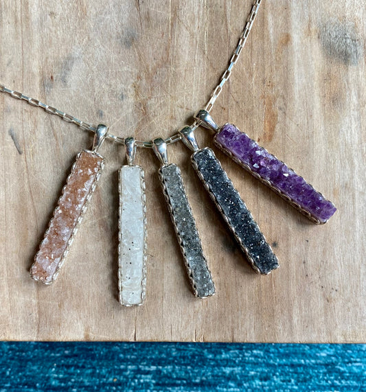 Druzy Bar Pendant