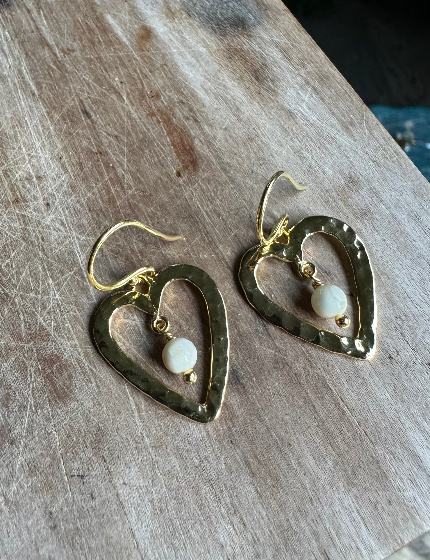 18kt Gold Vermeil Heart Earrings