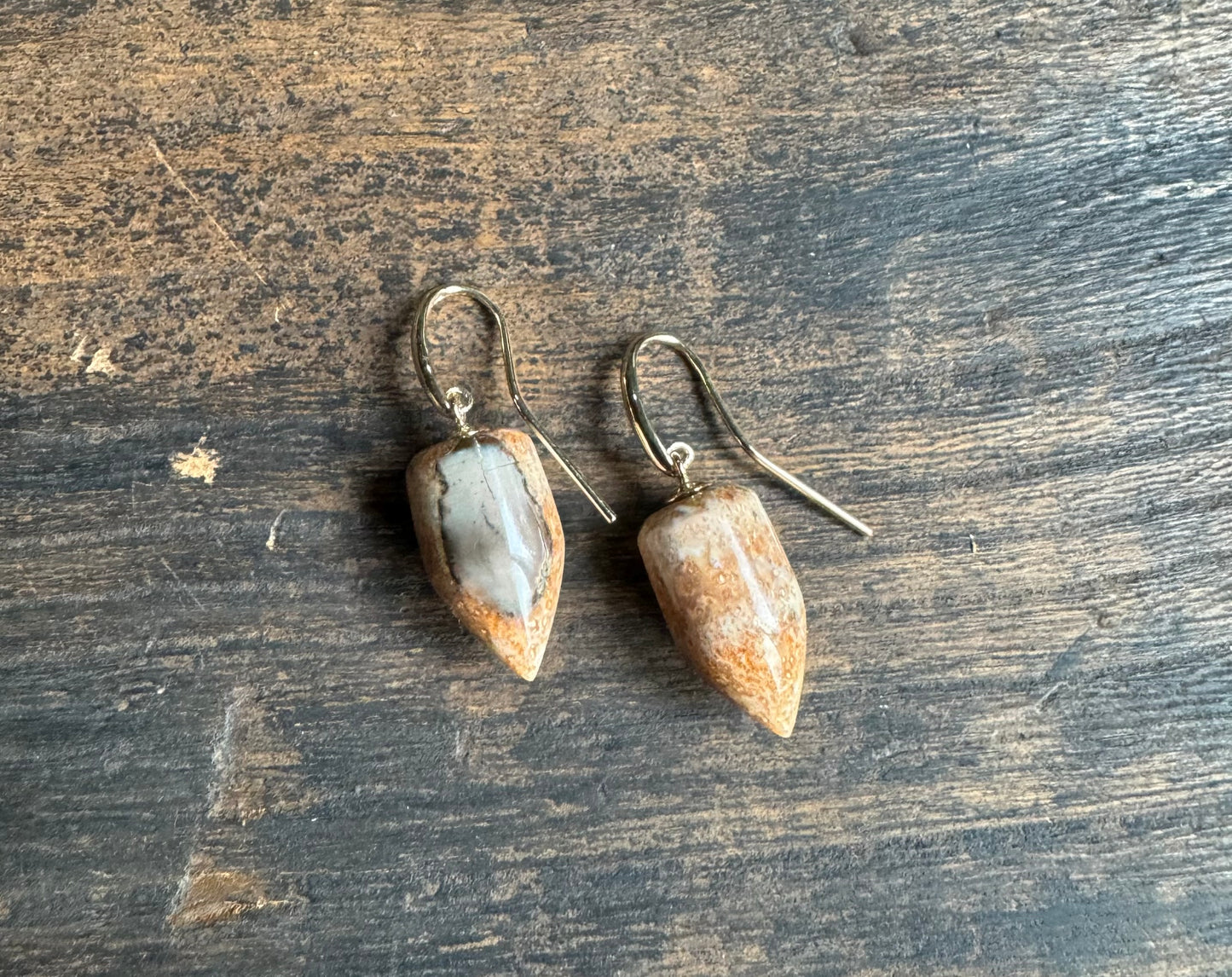 Fossil Walrus Ivory Bullet Earrings