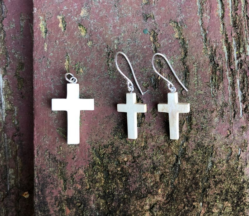 Silver Cross Earrings - The Shops SD