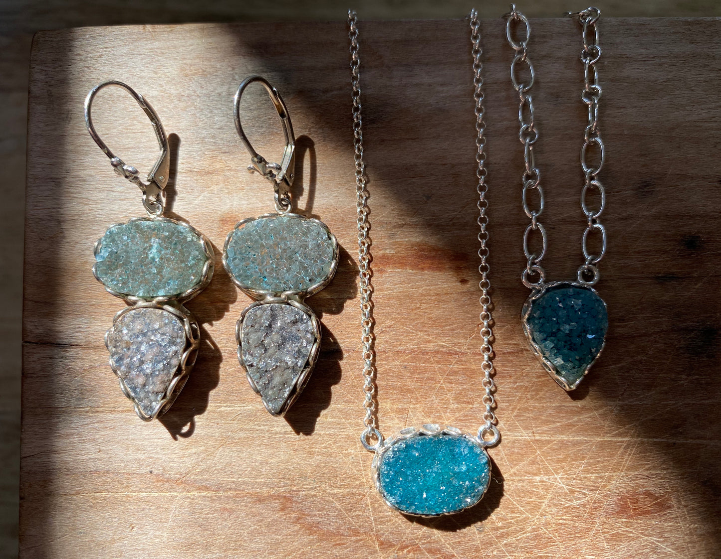 Mini Druzy Drop Pendant Necklace