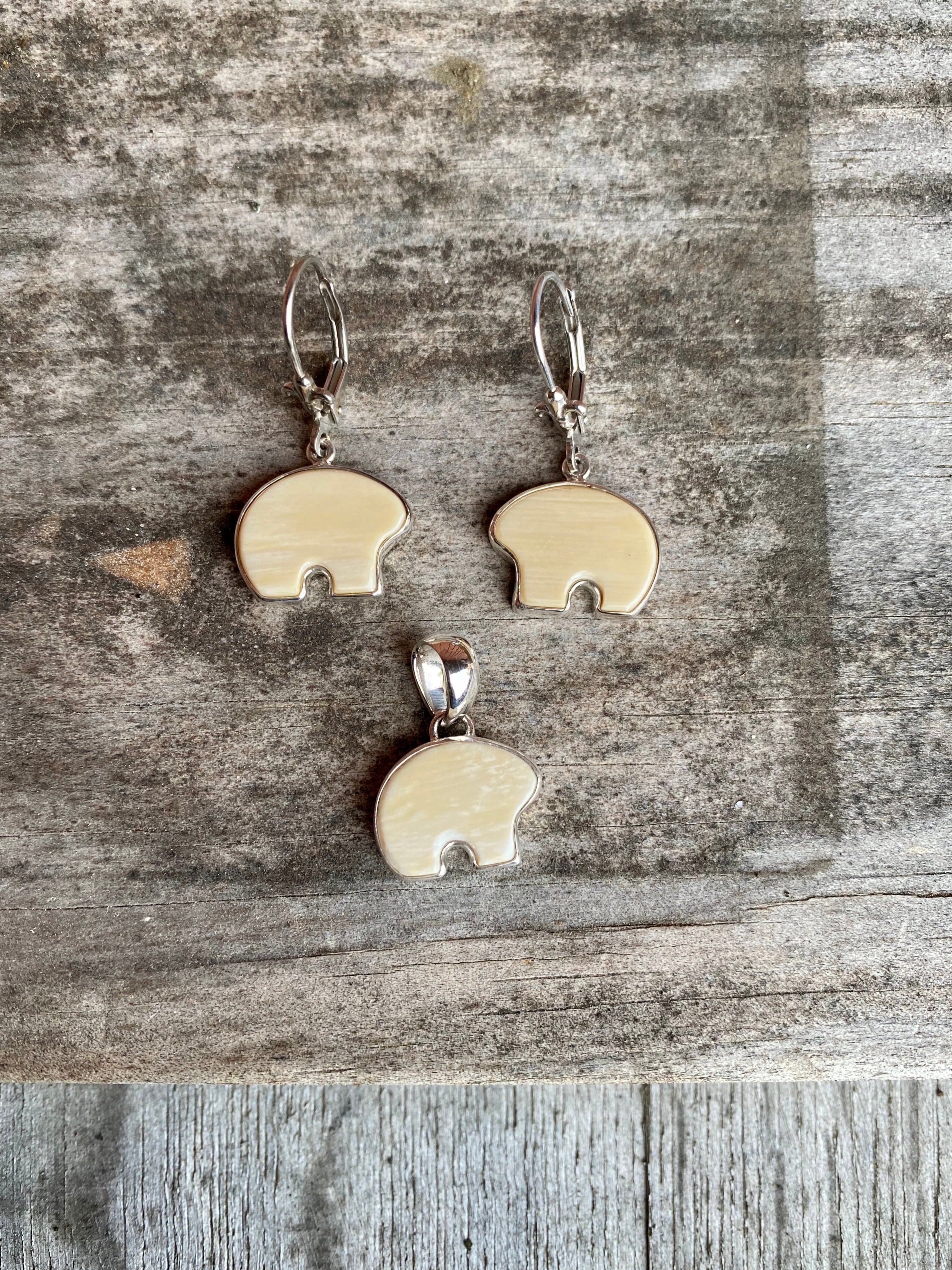 Mammoth Ivory Bear Lever Back Earrings – Ivory Jacks