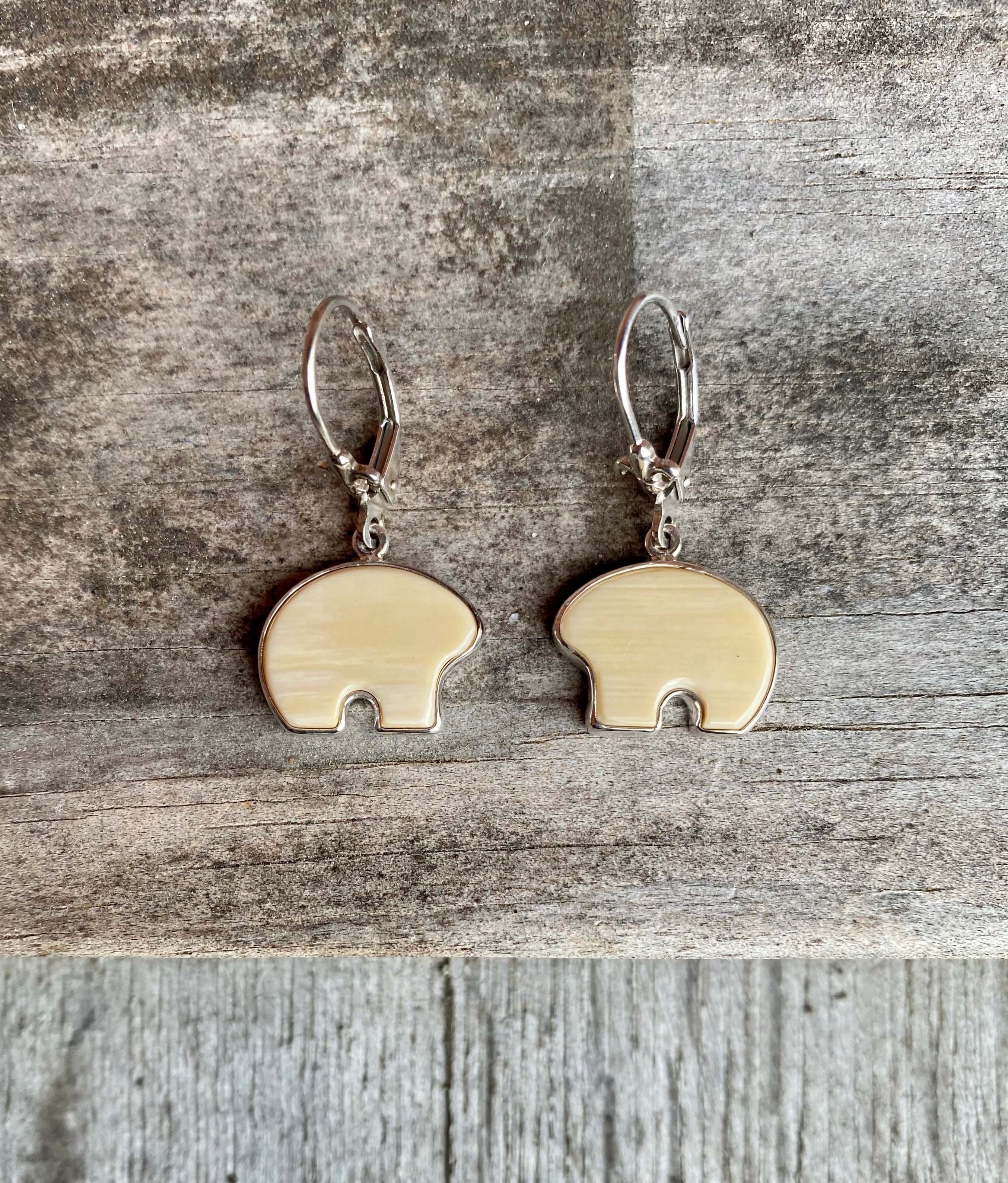 Mammoth Ivory Bear Lever Back Earrings – Ivory Jacks